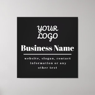 Your Logo Retro-Modern Black & White Canvas Print