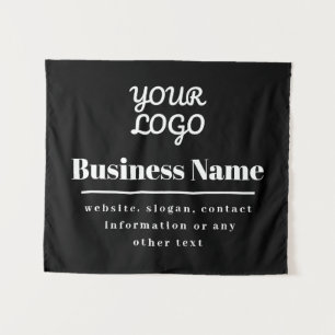 Your Logo Retro-Modern Black & White Tapestry