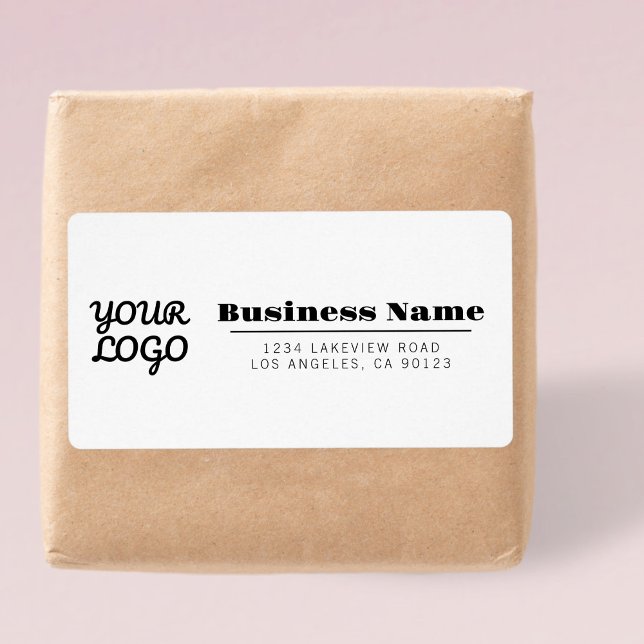 Your Logo Retro-Modern Style White Return Address (Creator Uploaded)