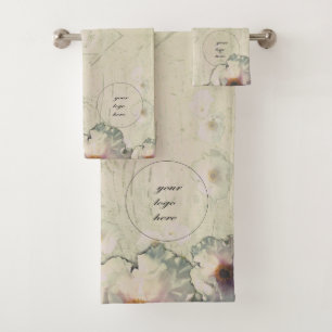 Your Logo Rustic Charm Tree Peony  Bath Towel Set