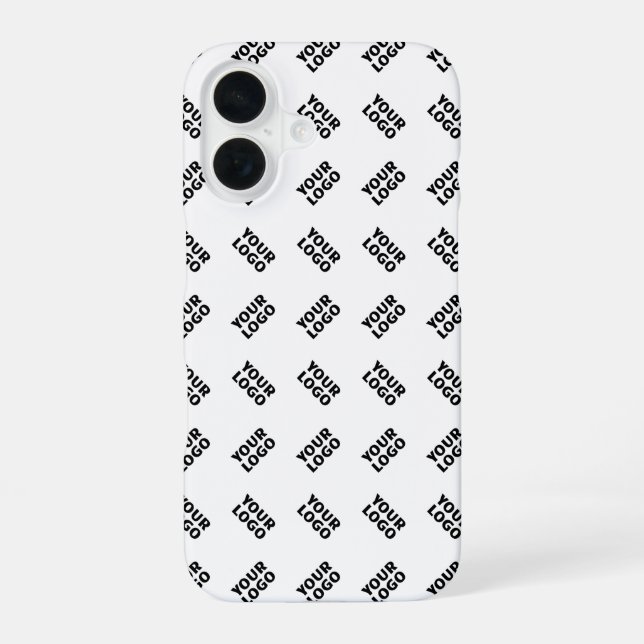 Your Logo | Simple Alternating Repeating Pattern iPhone 16 Case (Back)