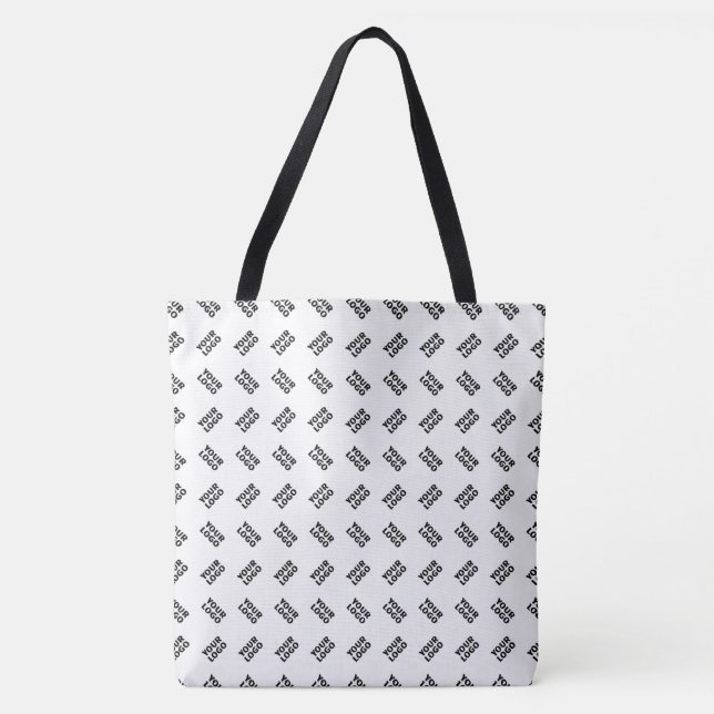 Your Logo | Simple Alternating Repeating Pattern Tote Bag (Front)