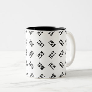 Your Logo   Simple Alternating Repeating Pattern Two-Tone Coffee Mug