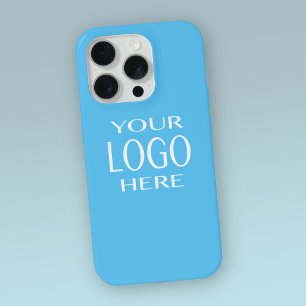 Your Logo   Simple Logo Replacement Sky Blue iPhone 15 Pro Case