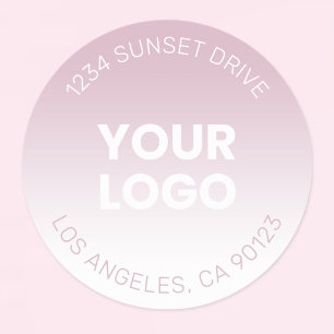Your Logo Simple Modern Dusty Lavender Ombre Classic Round Sticker