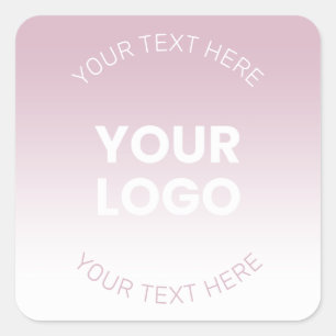 Your Logo   Simple Modern Dusty Lavender Ombre Square Sticker