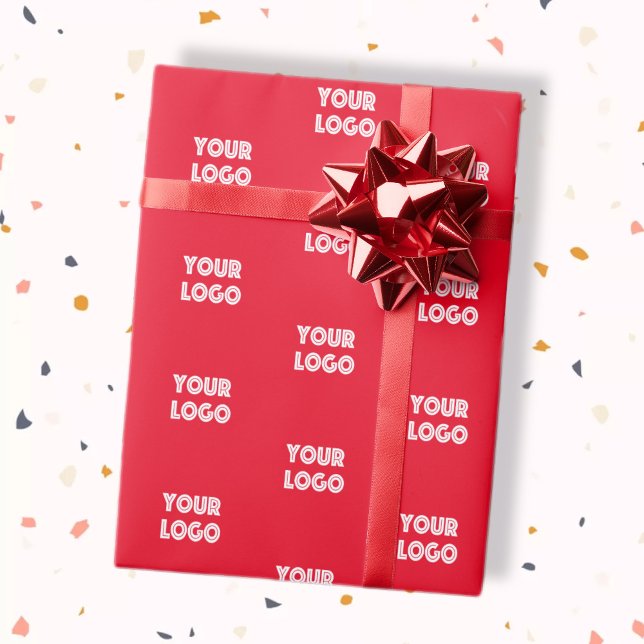 Your Logo | Simple Modern Repeating Logo Wrapping Paper (Creator Uploaded)