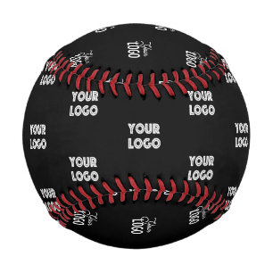 Your Logo Simple Repeating Logo Black Baseball