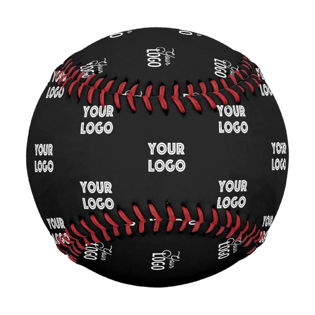 Your Logo Simple Repeating Logo | Black Baseball (Front)