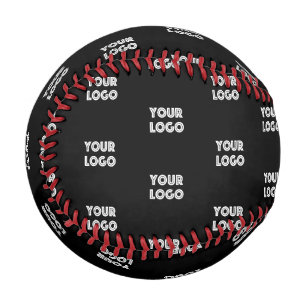 Your Logo Simple Repeating Logo Black Baseball