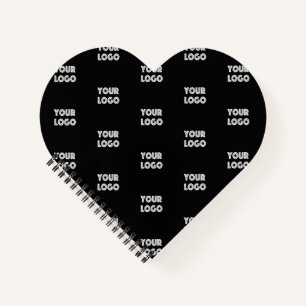 Your Logo Simple Repeating Logo   Black Notebook