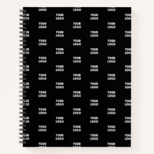 Your Logo Simple Repeating Logo   Black Notebook