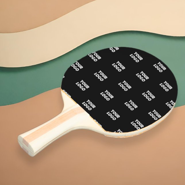 Your Logo Simple Repeating Logo | Black Ping Pong Paddle (Creator Uploaded)