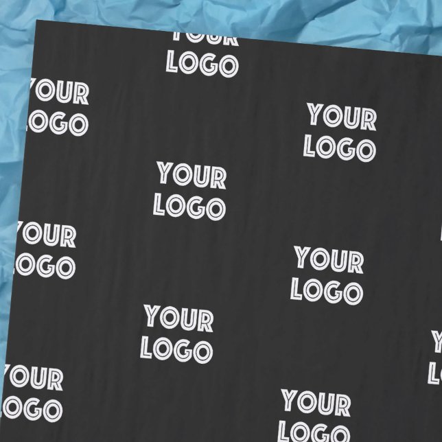 Your Logo Simple Repeating Logo | Black Tissue Paper (Creator Uploaded)