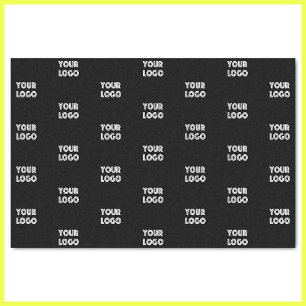 Your Logo Simple Repeating Logo Black Tissue Paper