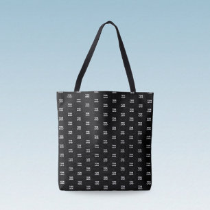 Your Logo Simple Repeating Logo   Black Tote Bag