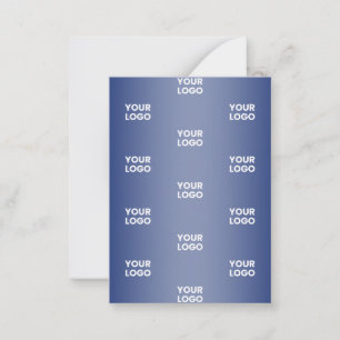 Your Logo Simple Repeating Logo Blue Gradient Card