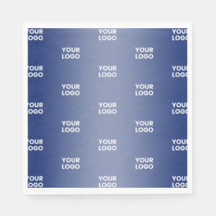 Your Logo Simple Repeating Logo   Blue Gradient Napkin