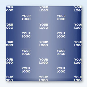 Your Logo Simple Repeating Logo Navy Blue Gradient Magnet