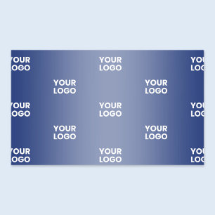 Your Logo Simple Repeating Logo Navy Blue Gradient Sticker