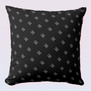 Your Logo Simple Repeating Logo Pattern   Black Throw Pillow