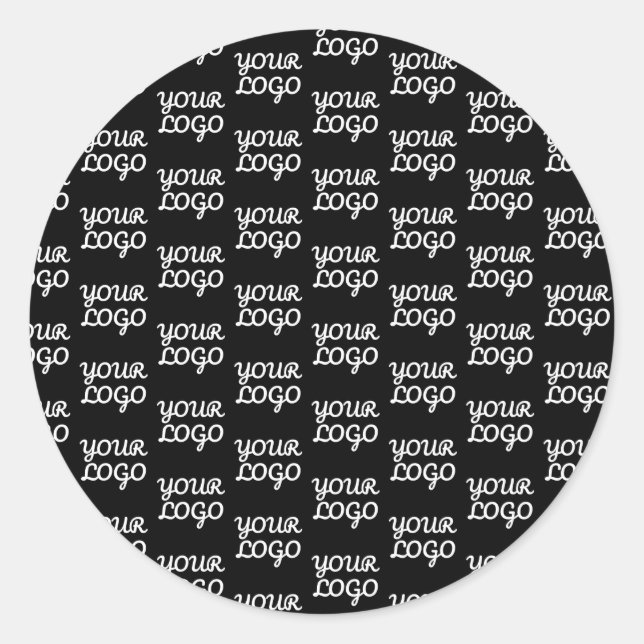 Your Logo | Simple Repeating Logo Pattern  Classic Round Sticker (Front)