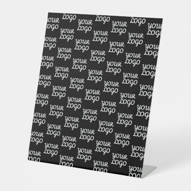 Your Logo | Simple Repeating Logo Pattern  Pedestal Sign (Front)