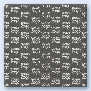 Your Logo Simple Repeating Logo Pattern Stone Coaster