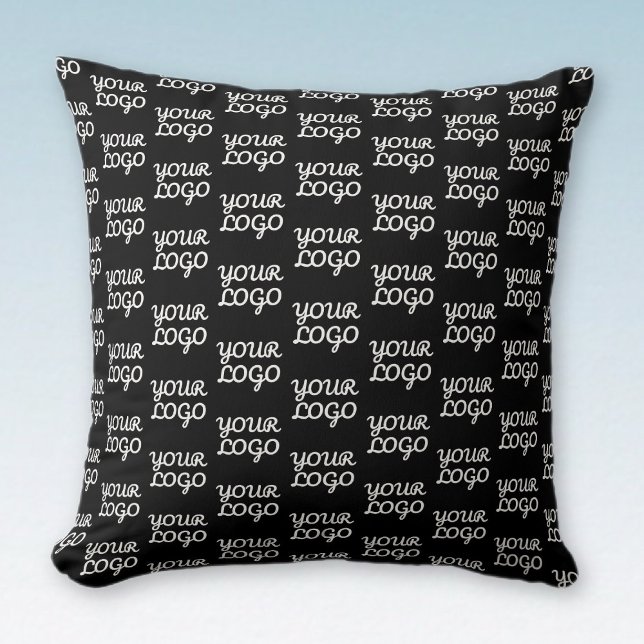 Your Logo | Simple Repeating Logo Pattern  Throw Pillow (Creator Uploaded)