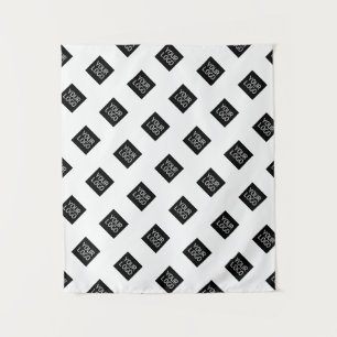 Your Logo Simple Repeating Logo Pattern   White Tapestry
