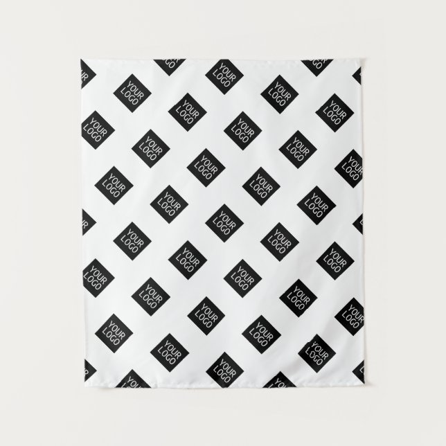Your Logo Simple Repeating Logo Pattern | White Tapestry (Front)