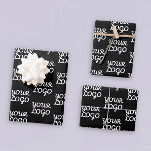Your Logo   Simple Repeating Logo Pattern  Wrapping Paper Sheet