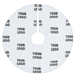 Your Logo   Simple Repeating Logo Replacement Brushed Polyester Tree Skirt