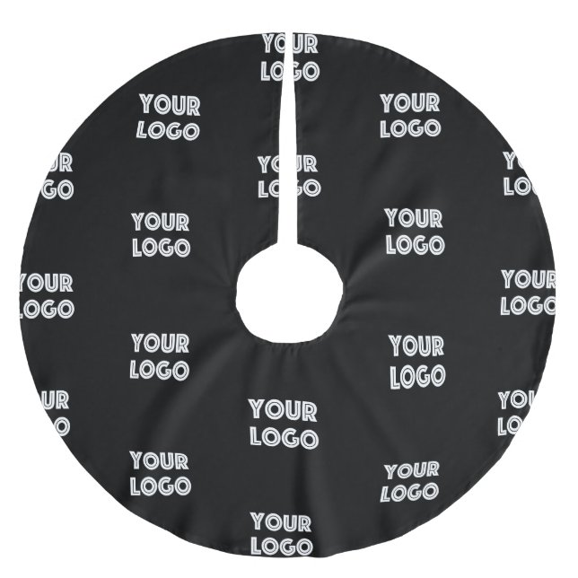 Your Logo | Simple Repeating Logo Replacement Brushed Polyester Tree Skirt (Front)