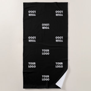 Your Logo Simple Repeating Logo v1 Beach Towel