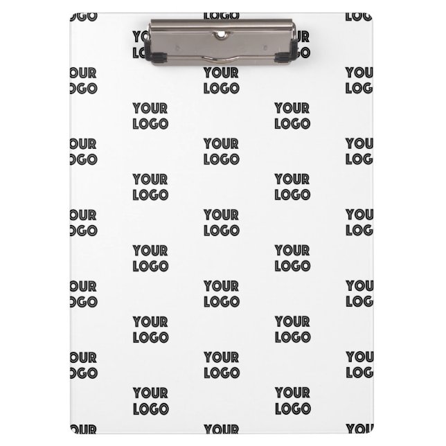 Your Logo Simple Repeating Logo | White Clipboard (Front)