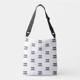 Your Logo Simple Repeating Logo   White Crossbody Bag