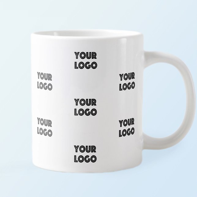 Your Logo Simple Repeating Logo | White Large Coffee Mug (Creator Uploaded)