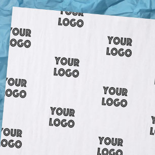 Your Logo Simple Repeating Logo White Tissue Paper