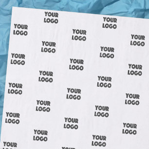 Your Logo Simple Repeating Logo White Tissue Paper