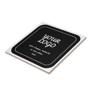 Your Logo & Slogan or other text   Black & White Tile
