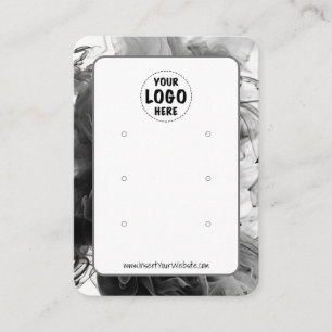 Your Logo Smokey 3 hole large Earring Display Business Card