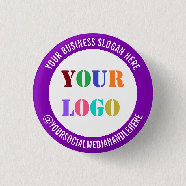 Your Logo Social Media Promotional Button Example (Front)
