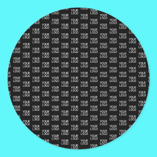 Your Logo Stylish Half Step Pattern Classic Round Sticker