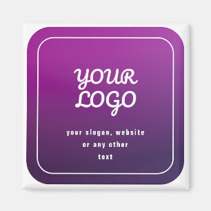 Your Logo & Stylish Light to Dark Purple Ombre Magnet