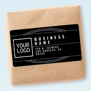 Your Logo Stylized Geometric Black Return Address