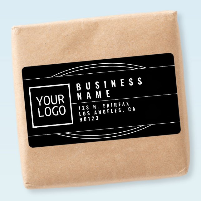 Your Logo Stylized Geometric Black Return Address  (Creator Uploaded)
