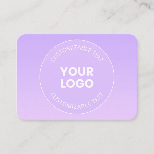 Your Logo | Subtle Lavender Ombre Gradient Business Card (Front)
