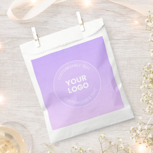 Your Logo | Subtle Lavender Ombre Gradient Favour Bag (Clipped)