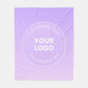 Your Logo   Subtle Lavender Ombre Gradient Fleece Blanket